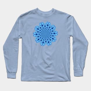 Blue leafy mandala Long Sleeve T-Shirt